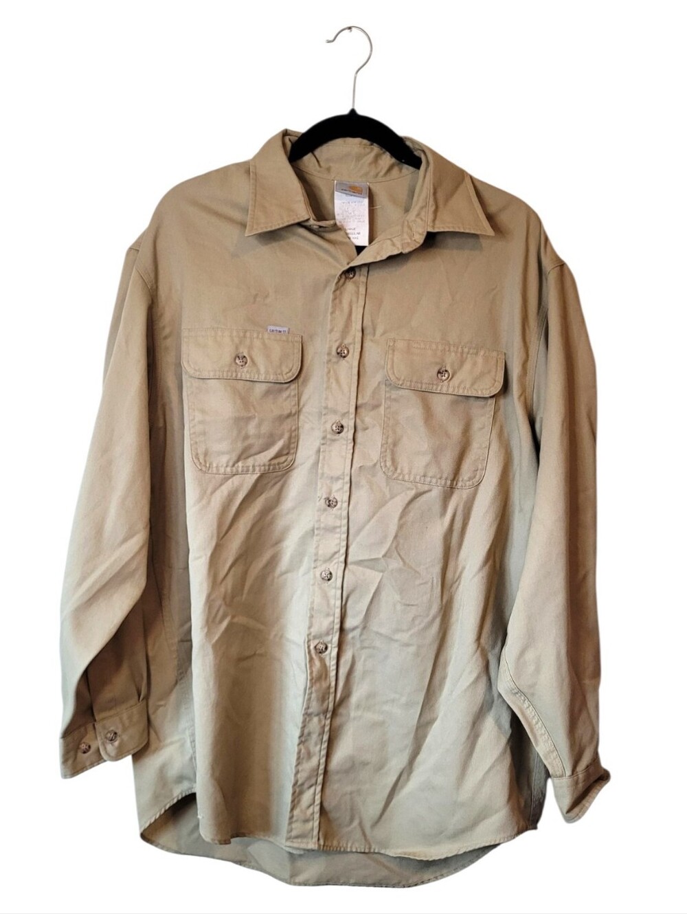 Carhartt Men's Classic Long-Sleeve Work Shirt - Tan Size L